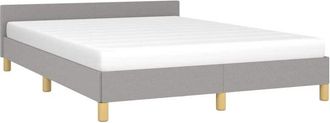vidaXL Bed Frame without Mattress Light Grey 180x200cm Super King Fabric vidaXL