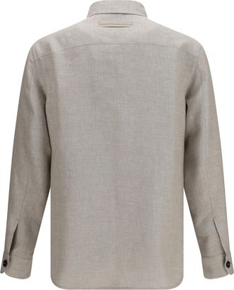 Ermenegildo Zegna Mens Cashmere, Linen, And Silk Overshirt 054 Shirt