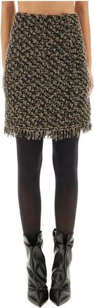 Fabiana Filippi Tweed Rok met Franjes - Dames - Korte rokken - Veelkleurig - S - Tweed - Rokken