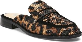 Betsey Johnson Liona Rhinestone Floral Mule in Nu Leopard at Nordstrom, Size 9.5