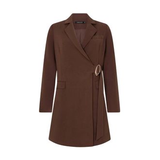Ydence Ydence - Carmel Jurk - Dames - Jurken - Bruin - Maat: XS Leer