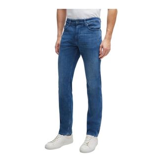 HUGO BOSS Jeans, Heren, Blauw, W34 L34, Katoen, Lichtblauwe Jeans met Normale Pasvorm