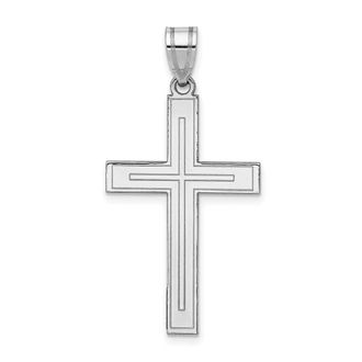 Diamond2Deal 14k White Gold Cross Pendant