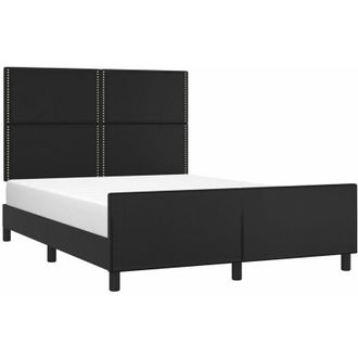 vidaXL Vidaxl - Estructura De Cama Sin Colch&oacute;n Cuero Sint&eacute;tico Negro 140x190 Cm