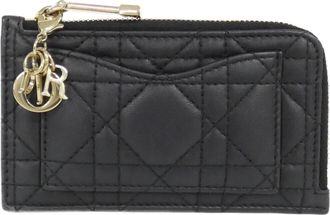 Dior Black Leather Coin Purse/Coin Case (Pre-Owned)