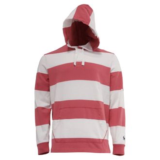 Ralph Lauren Polo Ralph Lauren Striped Jersey Hoodie in Red Cotton