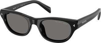 Prada PR C08SF Asian Fit Polarized 16K90T Womens Sunglasses Black Size 52