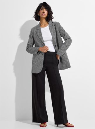 Ichi Womens Embossed seams wide-leg dress pant