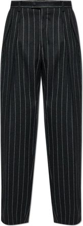 Dolce & Gabbana Broek met een gestreept patroon - Heren - Nette broeken - Zwart - M - Wol - Broeken