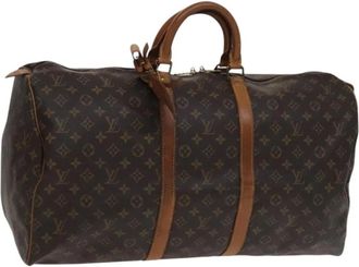 Louis Vuitton Pre-owned Weekend Bags, female, Brown, Size: ONE SIZE Pre-owned Monogram Keepall Travel Bag