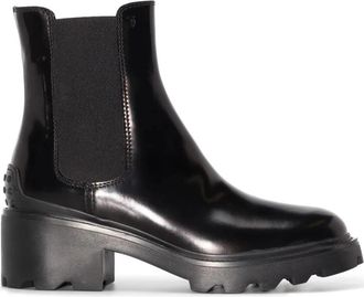Tod's Logo Leather Chelsea - Dames - Chelseaboots - Zwart - 41 EU - Leer - Schoenen