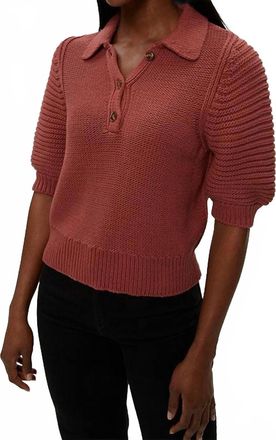 Michael Stars Marley Collared Popover Sweater In Muse