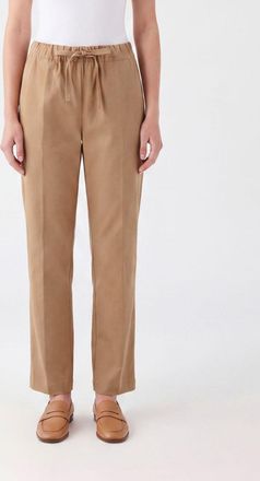 Semicouture Pantaloni slim fit in cotone con vita media e coulisse