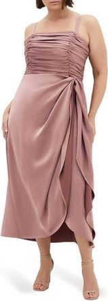 City Chic Ania Gathered Evening Dress in Antique Rose at Nordstrom, Size Xl