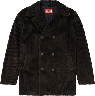 Diesel Cappotto doppiopetto Otis a coste - Nero