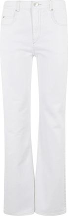 Isabel Marant Witte Denim High Waist Straight Leg Jeans - Dames - Flared Jeans - Wit - 2XS - Denim - Jeans