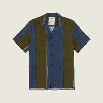 OAS Men Viscose Shirt In 49 Murky Mist