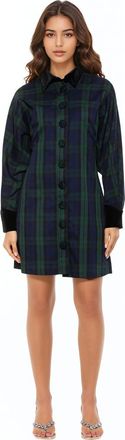 Alexia Admor Velvette Plaid Dress in Green Plaid at Nordstrom, Size 12