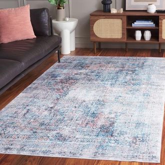 Safavieh Santa Monica STM539Y Power Loomed Dark Green / Beige Washable Rug