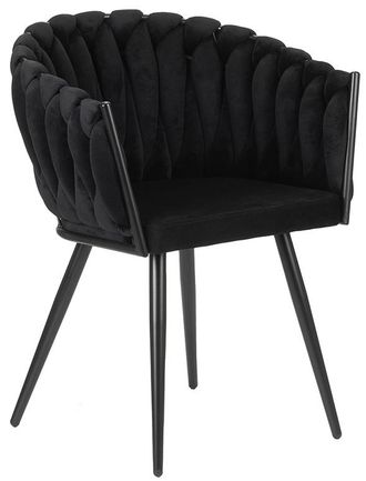 Global Interiors Design Armlehnstuhl Wave mit Samtbezug - Black