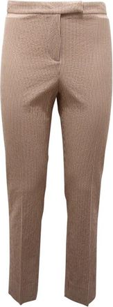 PESERICO Italiaanse Stijl Broek - Dames - Straight fit broeken - Bruin - XS - Katoen - Broeken