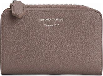 Emporio Armani zip fastening wallet - women - Polyester/Cotton/Polyester - One Size - Brown
