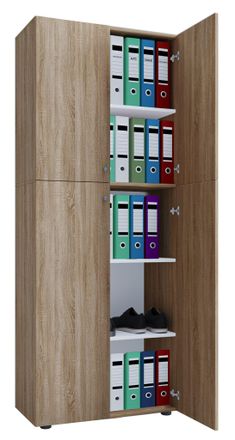 ebuy24 Armario De Oficina Vcm Con 5 Compartimentos Armario De Archivo Moderno Con Puertas Giratorias Dimensiones Aprox. B. 70 X Al. 184 X T. 40 Cm - Lona 5 C