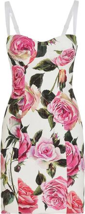 Dolce & Gabbana Abito corto a fiori - Bianco