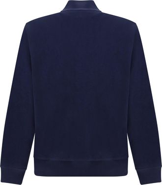 Brunello Cucinelli Mens Cotton Zip Sweatshirt Cobalto Sweatshirts Sweater