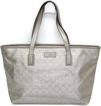 Gucci Pre-owned Vintage Tote Bag - Dames - Vintage Shopper - Grijs - ONE Size - Leer - Vintage