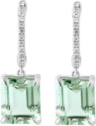 Effy Sterling Silver Green Amethyst & White Sapphire Drop Earrings at Nordstrom Rack