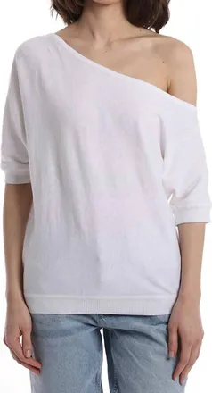 Minnie Rose Cotton Cashmere Short Sleeve Off-The-Shoulder Top In Roseate