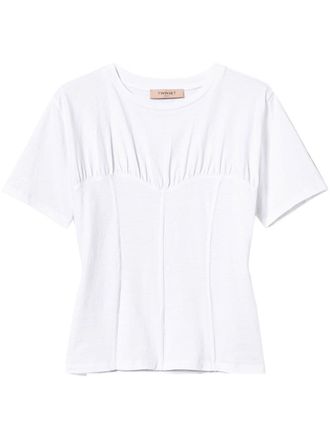 Twin-Set T-shirt con bustino - Bianco