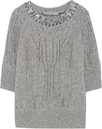 Ermanno Scervino Round-neck Truien - Dames - Ronde hals truien - Grijs - 2XS - Truien & Vesten