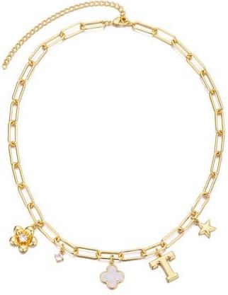 Adornia Initial Charm Pendant Necklace in Gold-T at Nordstrom Rack