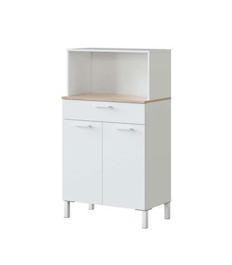 F.R.S. Mueble Auxiliar Mar&iacute;a Para Microondas Un Caj&oacute;n Y Dos Puertas En Acabado Blanco 126 Cm (alto) 72 Cm (ancho) 40 Cm(largo)