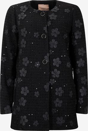 Twinset Kurzes Tweed-Kleid mit Doppelknopfleiste