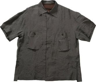 Ziggy Chen short-sleeve utility shirt - Grigio