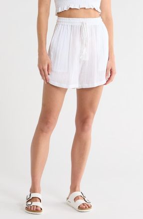Vitamin A Costa Organic Cotton Cover-Up Shorts in White at Nordstrom Rack, Size X-Small