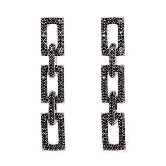 Nickho Rey Flat Block Earrings in Black/white Rhodium at Nordstrom