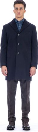Tagliatore Enkelrijige jas van wol-cashmere - Heren - Mantel - Blauw - XS - Wol - Jassen