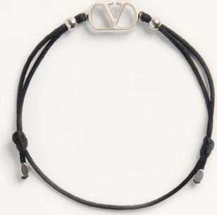 Valentino Garavani Bracciale VLogo Signature In Cotone Uomo NERO UNI