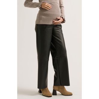 Cache Coeur Alix Maternity Faux Leather Pants in Black at Nordstrom, Size Small