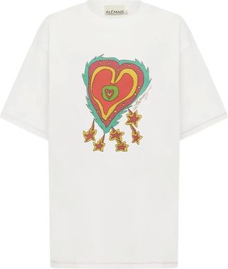 Alemais Contessa heart-print T-shirt - White