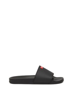 Diesel Sa-Swim-Rubber pool slides with D logo - Slides - Man - Black