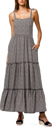 Beachgold Alba Maxi Dress In Black Multi