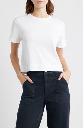Frame Denim The Boxy Crop T-Shirt in White at Nordstrom, Size X-Small