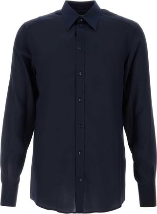 Dolce & Gabbana Blue Crepe Shirt