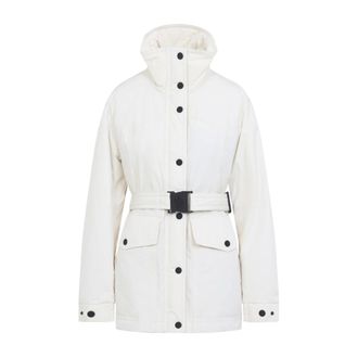 Moncler Jassen, Dames, Wit, L, Leer, Caramagne Riemenjas