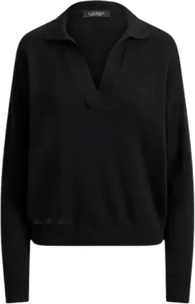 Ralph Lauren Truien & Vesten, Dames, Zwart, XL, Maglia V-neck Knit